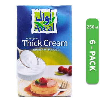 Awal Thick Cream 250ml [6 Pack] - Available at Alosra Online Supermarket