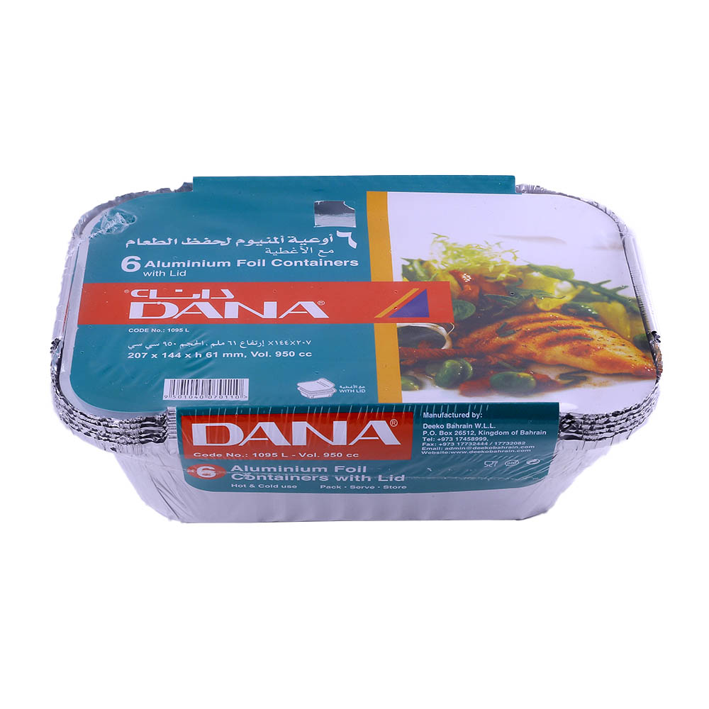 Dana Aluminium Foil Container 207x144x61mm 6's back image