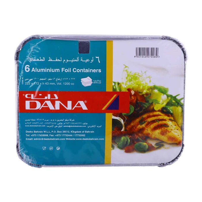 Dana Aluminium Foil Containers 47mm 6's - Available at Alosra Online Supermarket