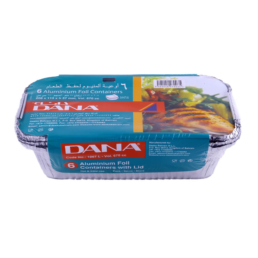 Dana Aluminium Foil Containers 6's back image