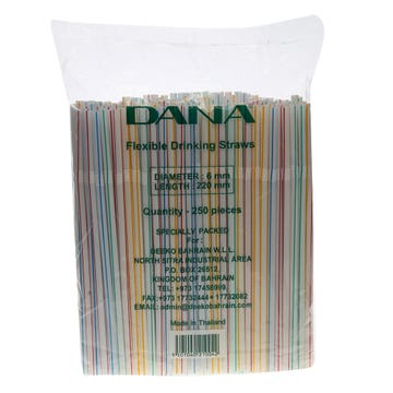 Dana Flexible Straws 250's - Available at Alosra Online Supermarket