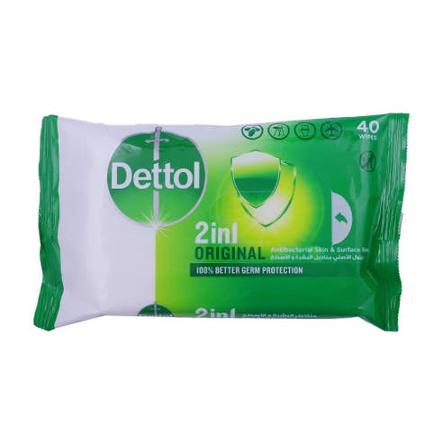 Dettol Original Anti-Bacterial Wipes 40's Pack - Available at Alosra Online Supermarket