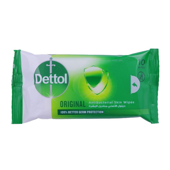 Dettol Original Anti-Bacterial Wipes 10's Pack - Available at Alosra Online Supermarket