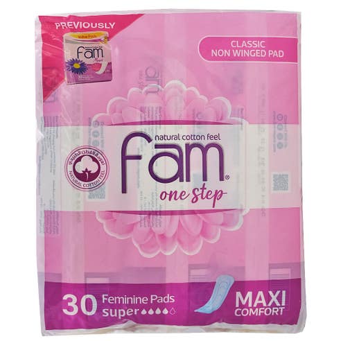 Fam Maxi One Step Feminine Pads 30's Pack - Available at Alosra Online Supermarket