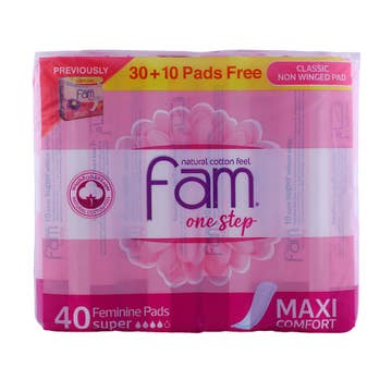 Fam Maxi One Step Feminine Pads 30's Pack - Available at Alosra Online Supermarket