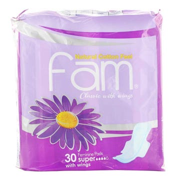 Fam Super Classic Feminine Pads 3x10's - Available at Alosra Online Supermarket