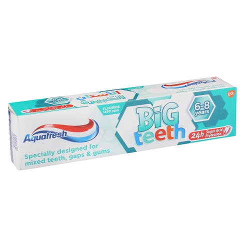 Aquafresh Big Teeth 6-8 Years Kids Toothpaste 50ml - Available at Alosra Online Supermarket