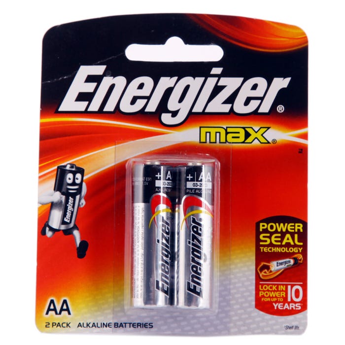 Energizer Max AA Alkaline Battery 2's - Available at Alosra Online Supermarket