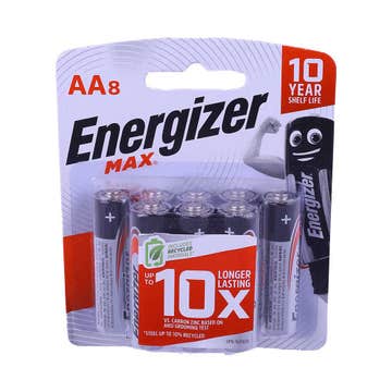 Energizer Max AA Alkaline Battery 8's - Available at Alosra Online Supermarket