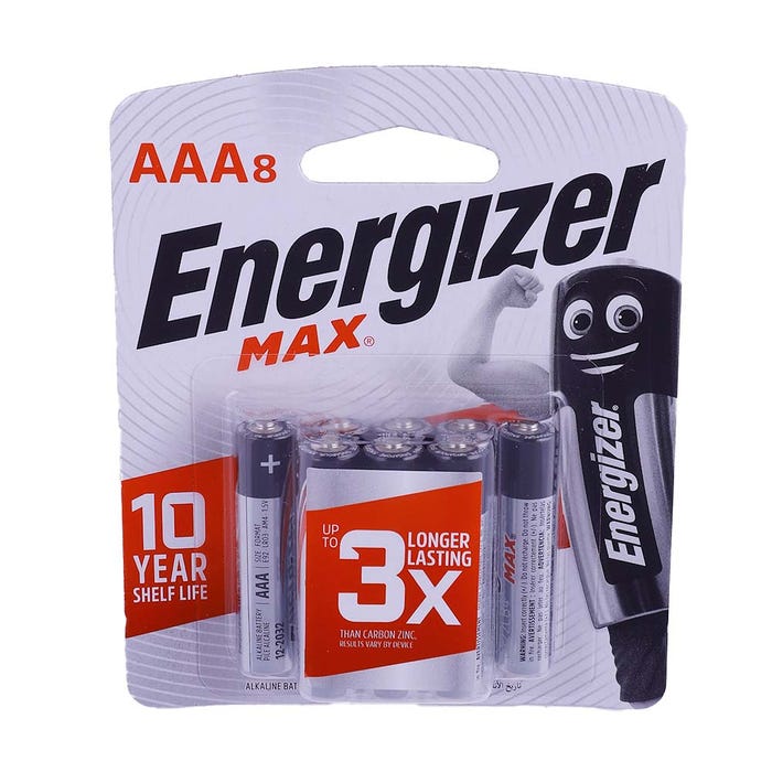 Energizer Max AAA Alkaline Battery 8's - Available at Alosra Online Supermarket