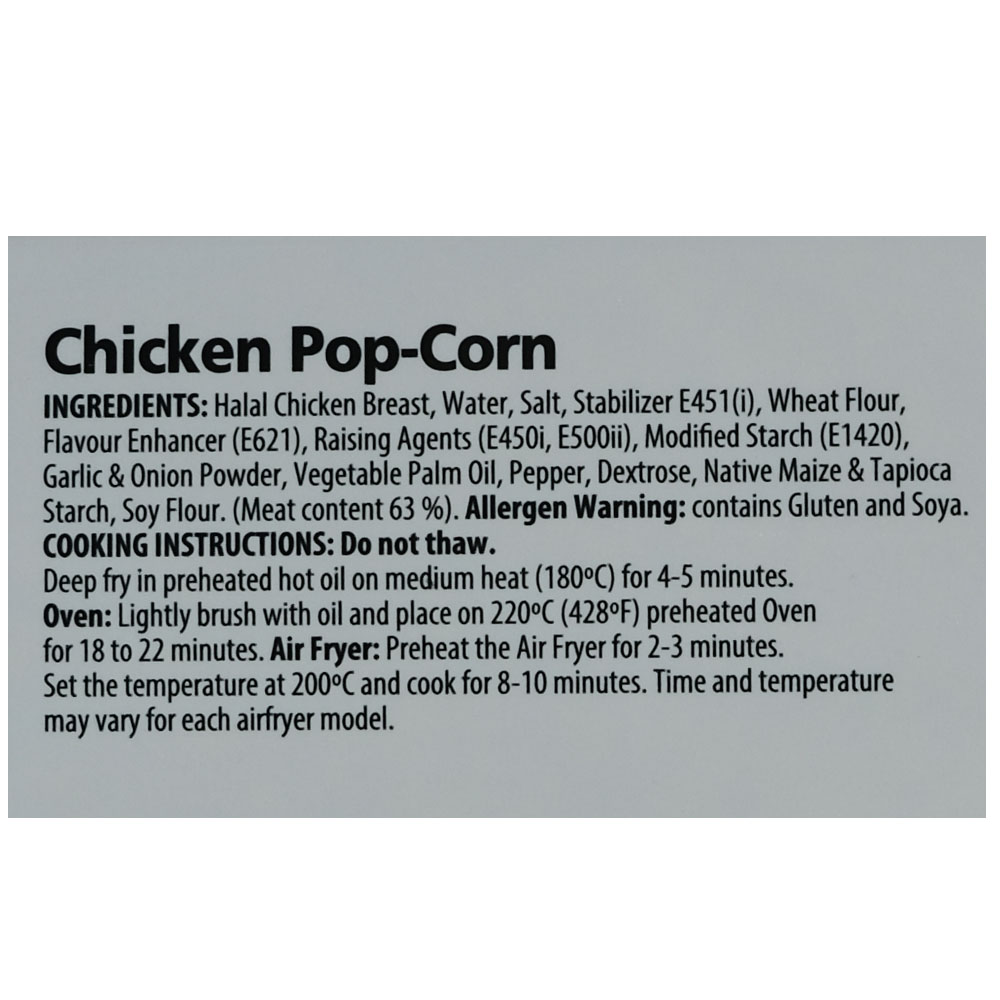 Al Kabeer Chicken Popcorn 400g back image