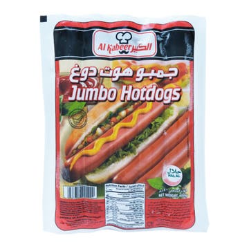 Al Kabeer Jumbo Hot Dogs 400g - Available at Alosra Online Supermarket