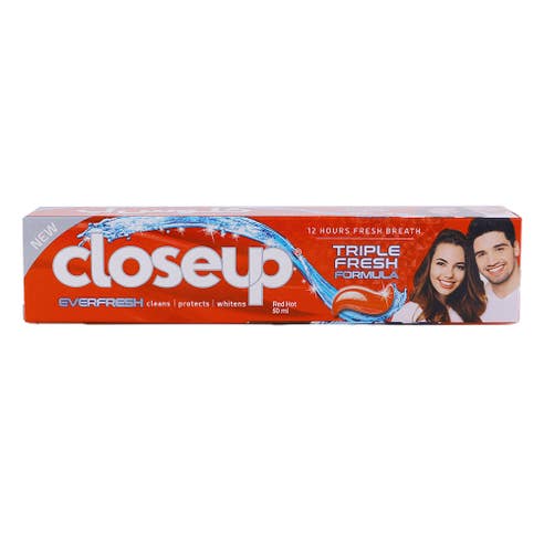 Close Up Triple Fresh Formula Red Toothpaste 50ml - Available at Alosra Online Supermarket