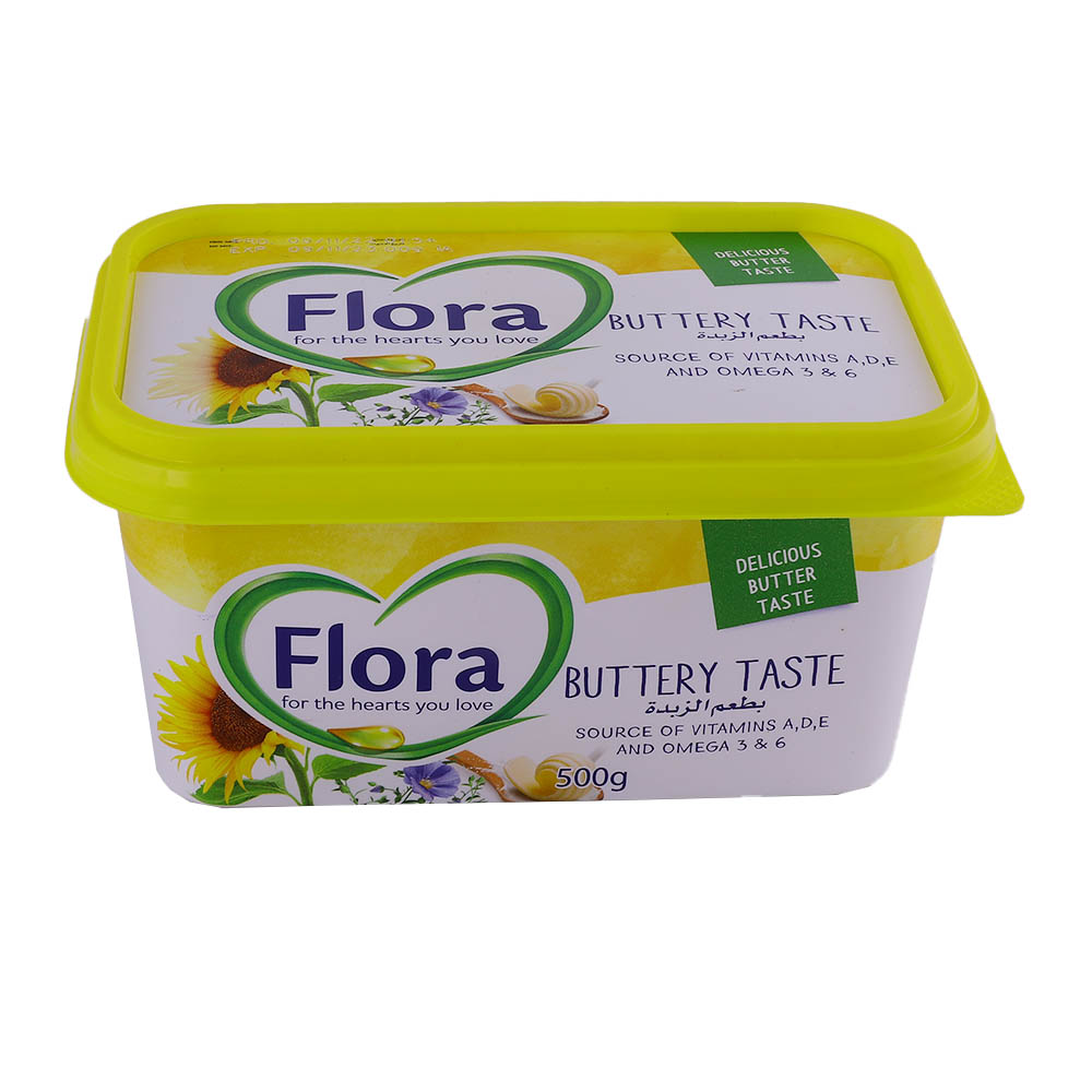 Flora Margarine Buttery Taste 500g - Available at Alosra Online Supermarket