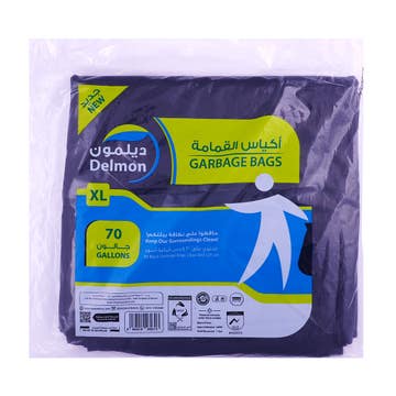 Delmon Garbage Bags Extra Large 70 Gallon 30's - Available at Alosra Online Supermarket