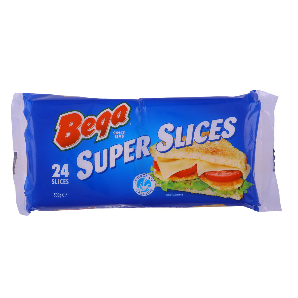 Bega Super Cheddar Cheese Slices 500g 24's