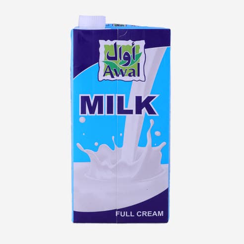 Awal Full Cream Milk 1L - Available at Alosra Online Supermarket