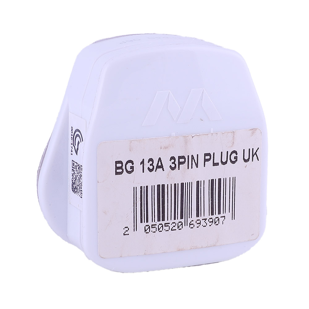 Electrical 3-Pin UK Plug 13AMPS White back image