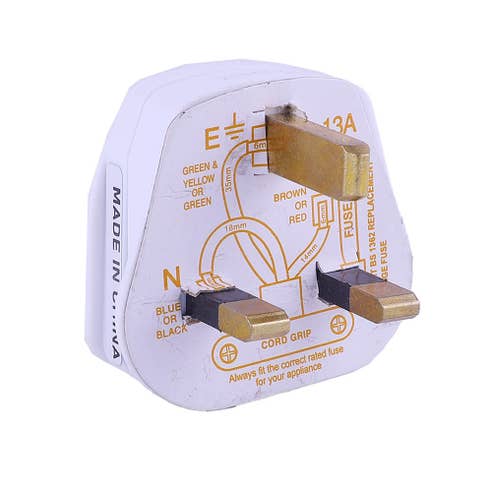 Electrical 3-Pin UK Plug 13AMPS White - Available at Alosra Online Supermarket