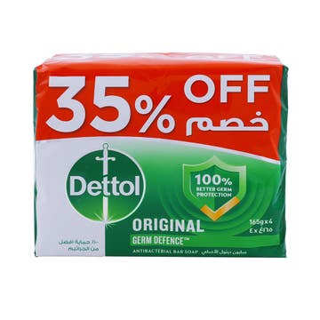Dettol Original Anti-Bacterial Bar Soap 4x165g [Special Offer] 