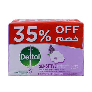 Dettol Sensitive Bar Soap 4x120g [Special Offer]