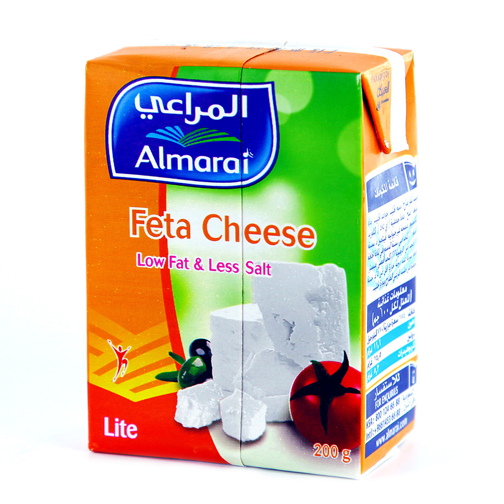 Almarai Lite Feta Cheese Low Fat & Less Salt 200g - Available at Alosra Online Supermarket