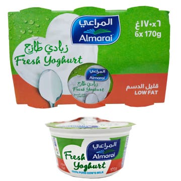 Almarai Low Fat Fresh Yoghurt 170g [6 Pack] - Available at Alosra Online Supermarket