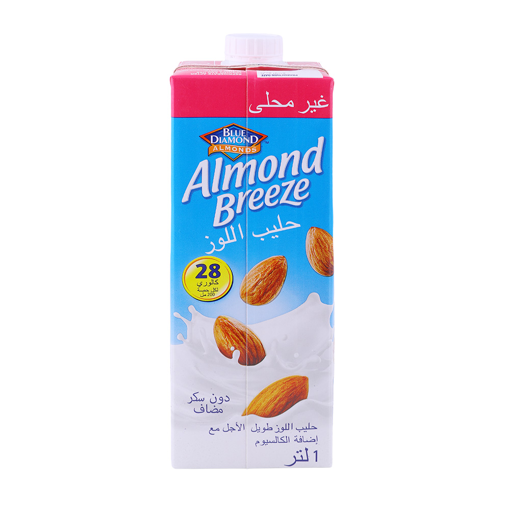 Blue Diamond Unsweetened Almond Breeze Milk 1L - Available at Alosra Online Supermarket