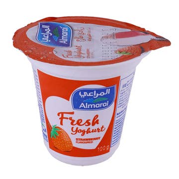 Almarai Strawberry Flavoured Yoghurt 100g - Available at Alosra Online Supermarket