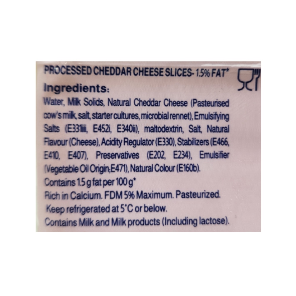 Almarai 10 Cheese Slices 200g back image