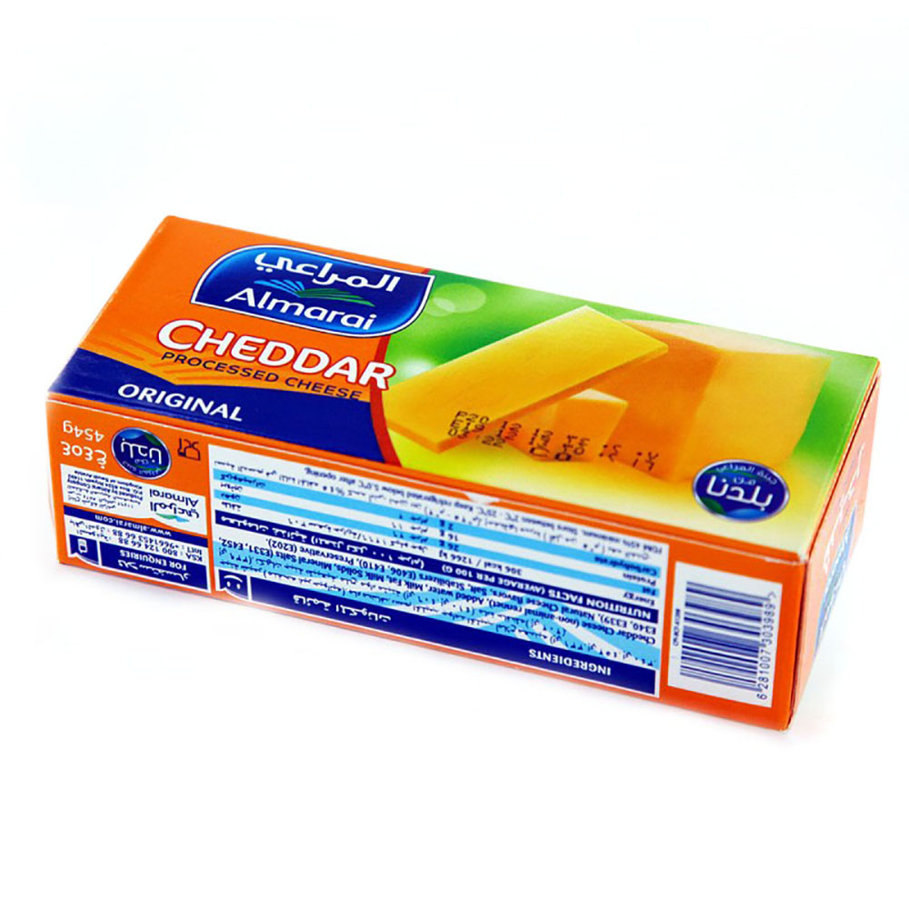 Almarai Cheddar Processed Cheese 454g - Available at Alosra Online Supermarket