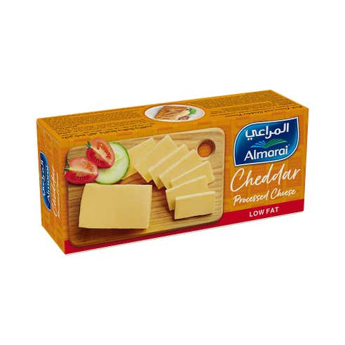 Almarai Low Fat Processed Cheddar Cheese 454g - Available at Alosra Online Supermarket