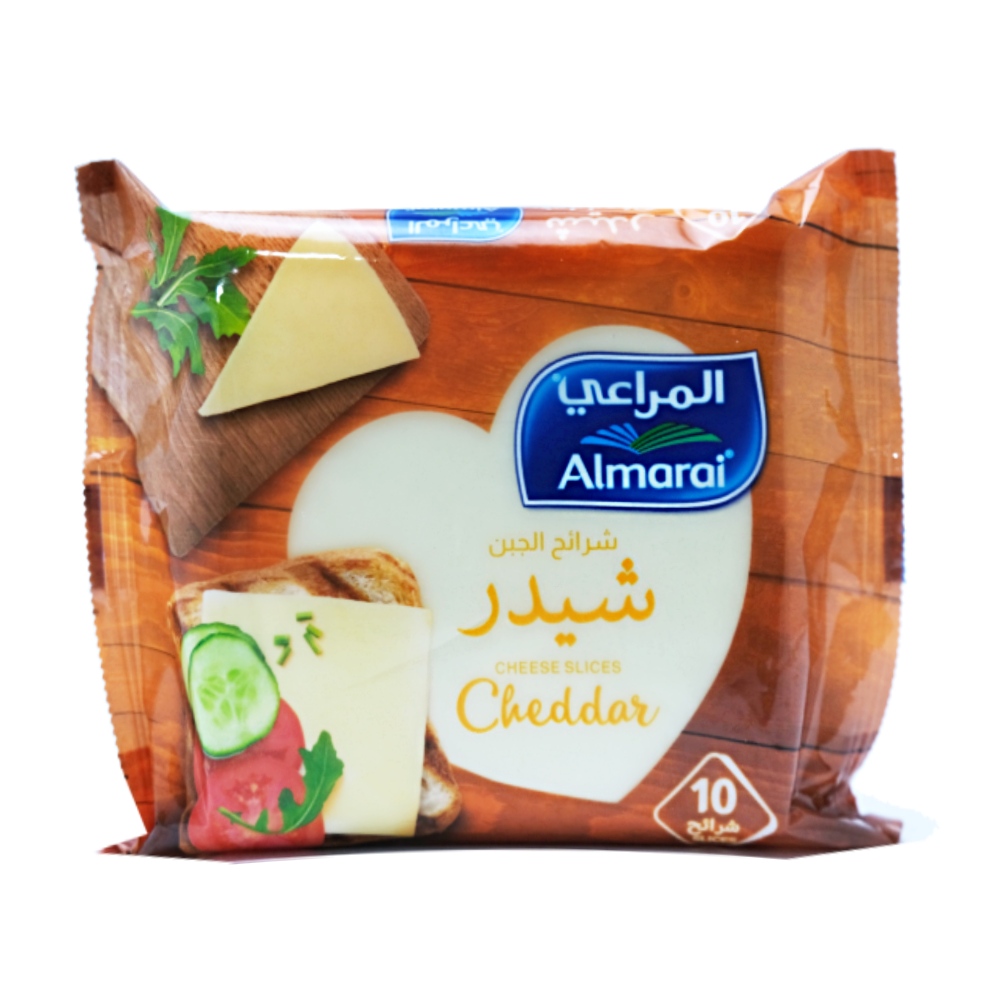 Almarai Cheddar Cheese Slices 200g 10's - Available at Alosra Online Supermarket