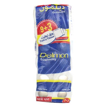 Delmon Economy Toilet Tissue Roll 300's [10 Roll] [2-Ply] [Special Offer] - Available at Alosra Online Supermarket