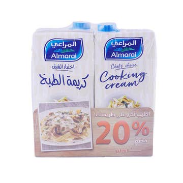 Almarai Cooking Cream 2x1L [Special Offer] - Available at Alosra Online Supermarket