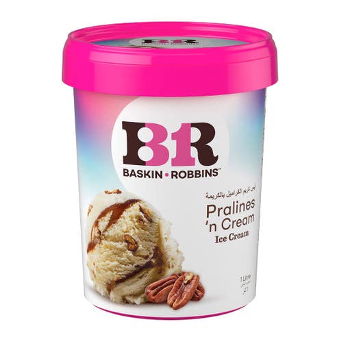 Baskin Robbins Pralines 'N Cream Ice Cream 1L - Available at Alosra Online Supermarket
