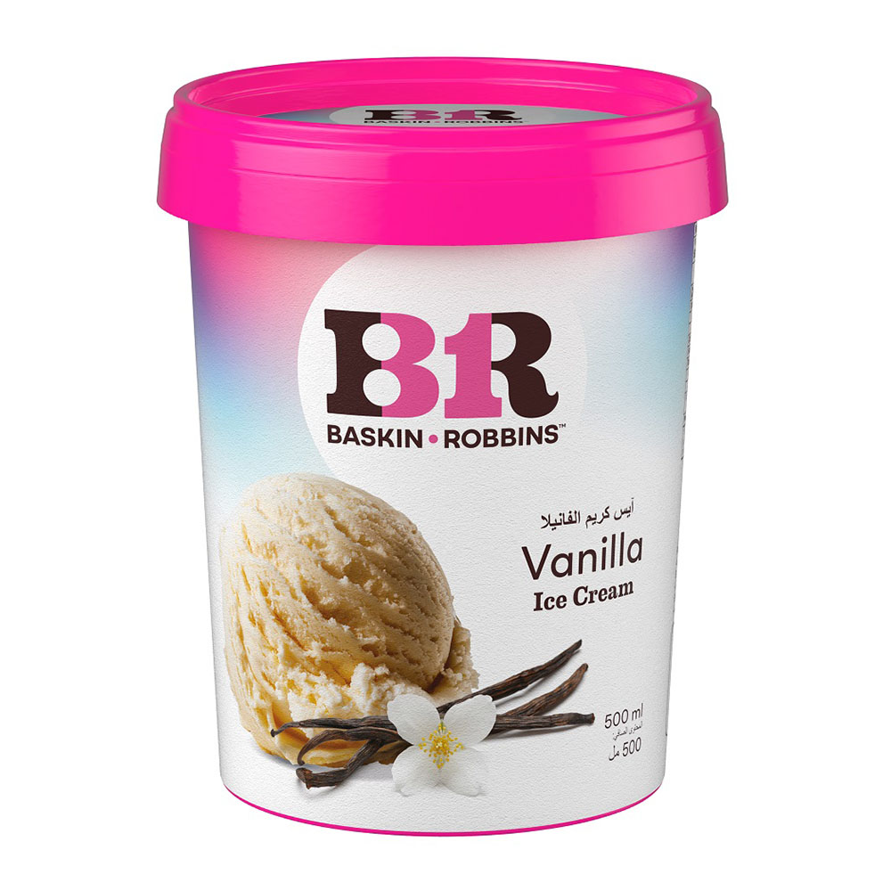 Baskin Robbins Vanilla Ice Cream 500ml - Available at Alosra Online Supermarket
