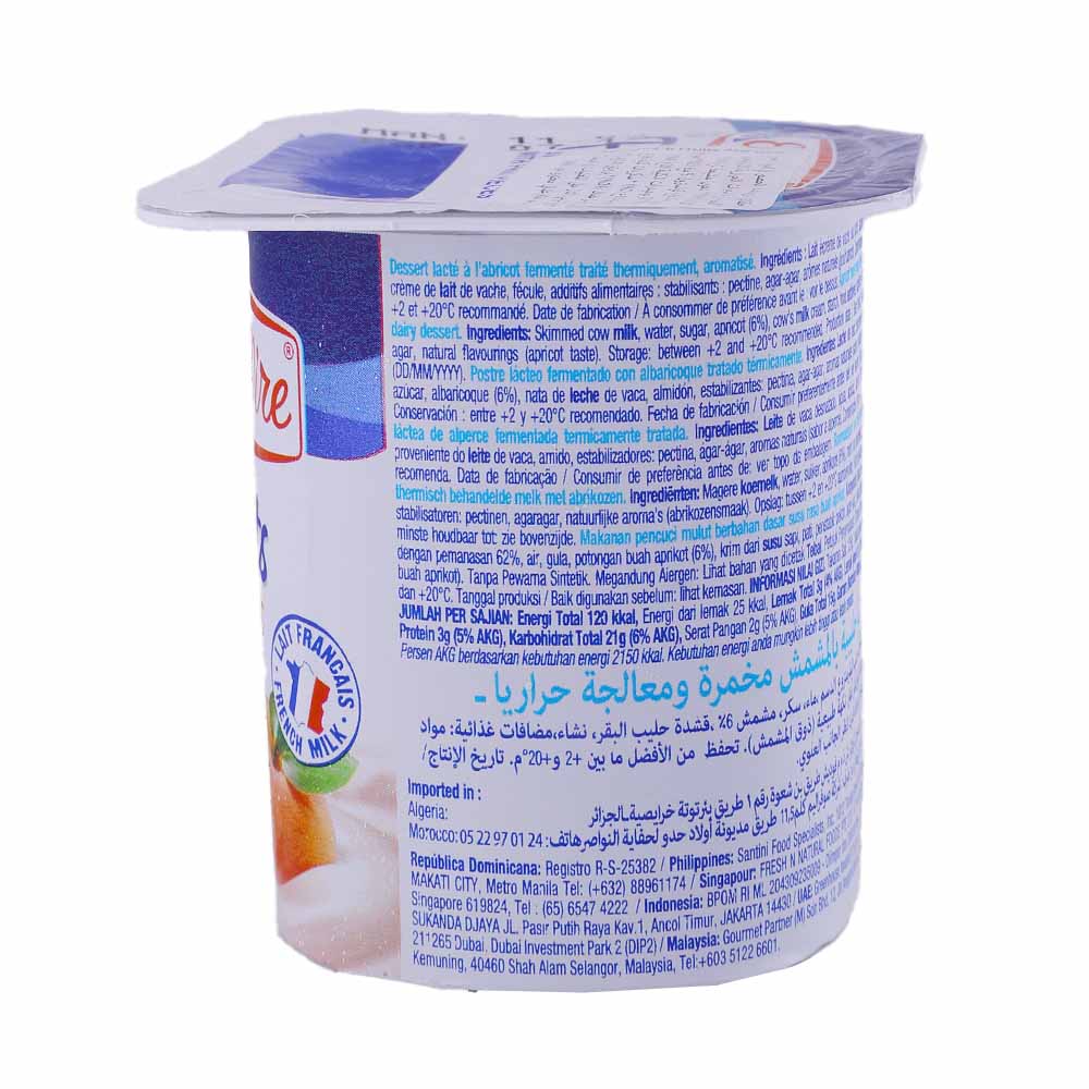 Elle & Vire Apricot Fruit Dessert 125g left side image