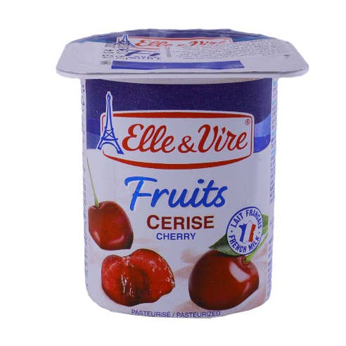 Elle & Vire Cherry Fruit Dessert 125g - Available at Alosra Online Supermarket