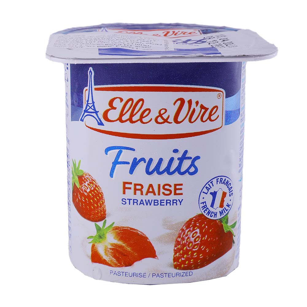 Elle & Vire Strawberry Fruit Dessert 125g - Available at Alosra Online Supermarket