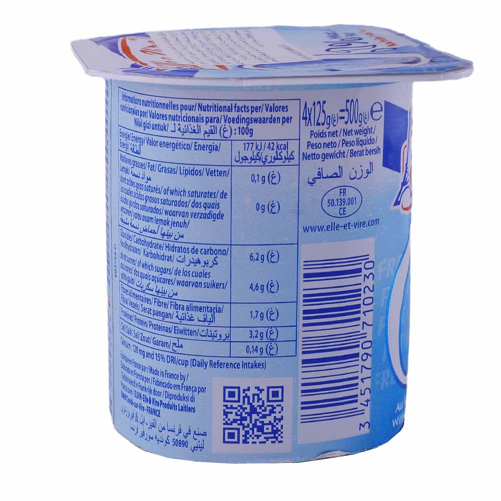 Elle & Vire Light Blueberry Fruit Dessert 125g back image