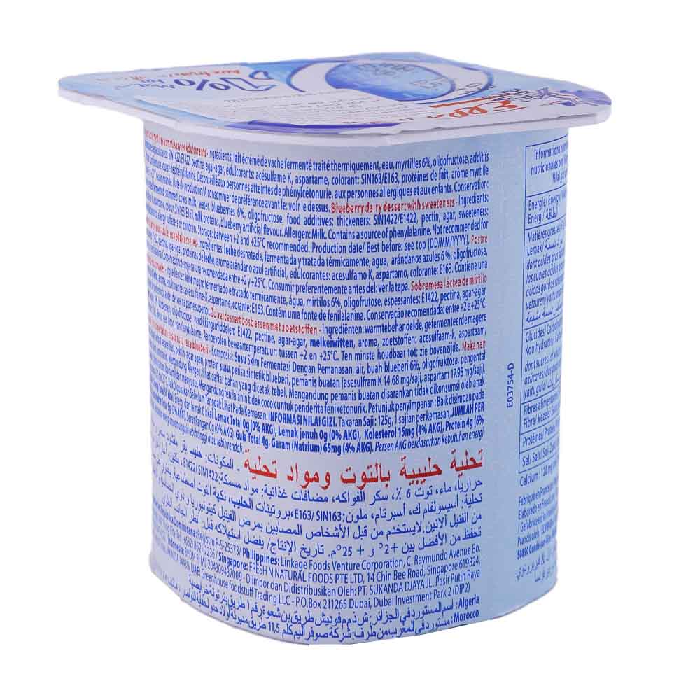 Elle & Vire Light Blueberry Fruit Dessert 125g left side image