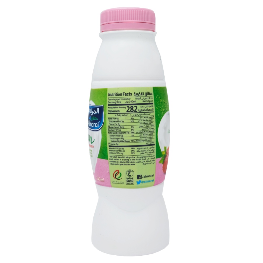 Almarai Strawberry Flavoured Laban 340ml right side image