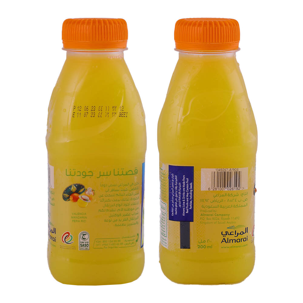 Almarai Mixed Orange Juice 200ml right and left side image