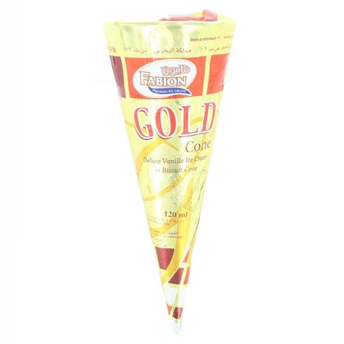 Fabion Gold Cone Ice Cream 120ml [12 Pack] - Available at Alosra Online Supermarket