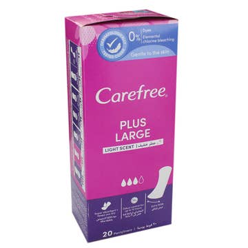 Carefree Plus Large Light Scent Pantyliners 20's Pack - Available at Alosra Online Supermarket