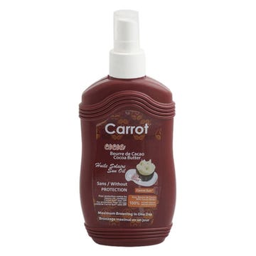 Carrot Sun Cocoa Butter Tanning Oil Spray 200ml - Available at Alosra Online Supermarket