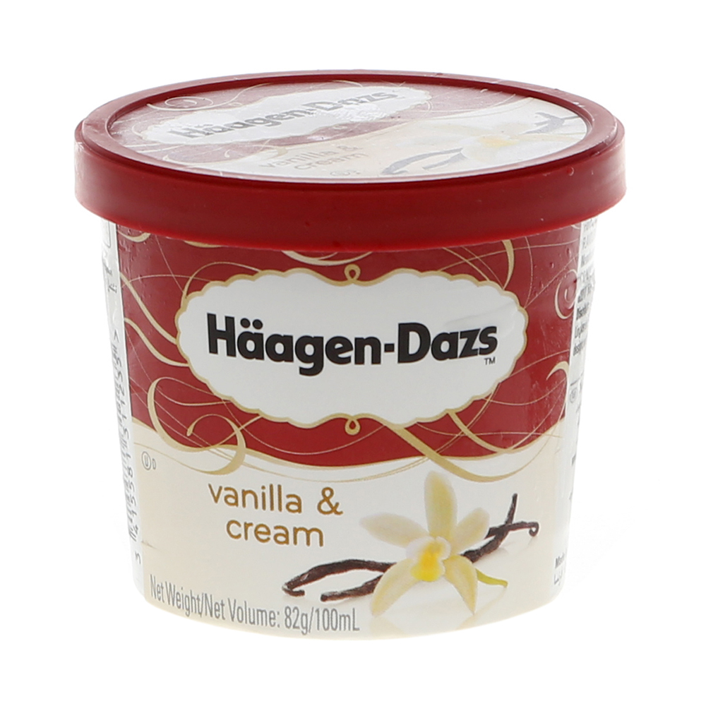 Haagen Dazs Vanilla & Cream Ice Cream 100ml - Available at Alosra Online Supermarket