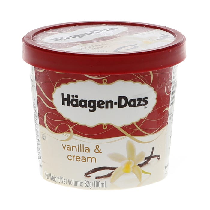 Haagen Dazs Vanilla & Cream Ice Cream 100ml - Available at Alosra Online Supermarket