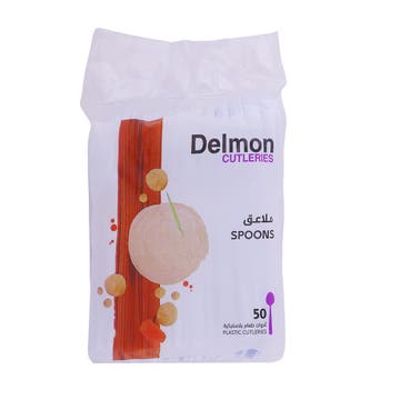 Pap Star Plastic Dessert Spoons 50's - Available at Alosra Online Supermarket
